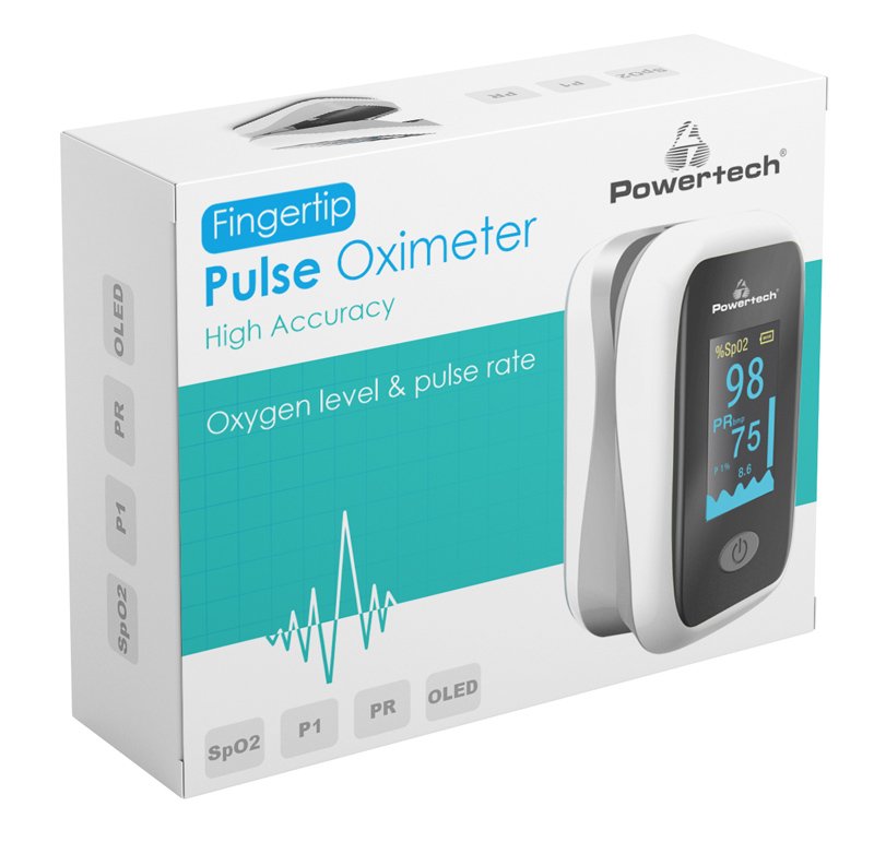 POWERTECH παλμικό οξύμετρο δακτύλου PT-922, OLED οθόνη, λευκό - Image 4