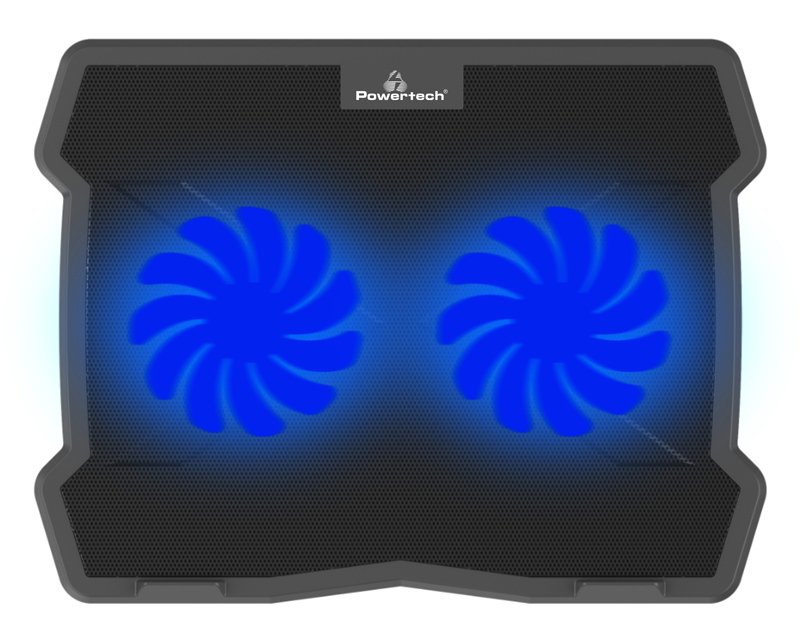 POWERTECH Βάση & ψύξη laptop PT-930, έως 15.6", 2x 125mm fan, LED, μαύρο - Image 3
