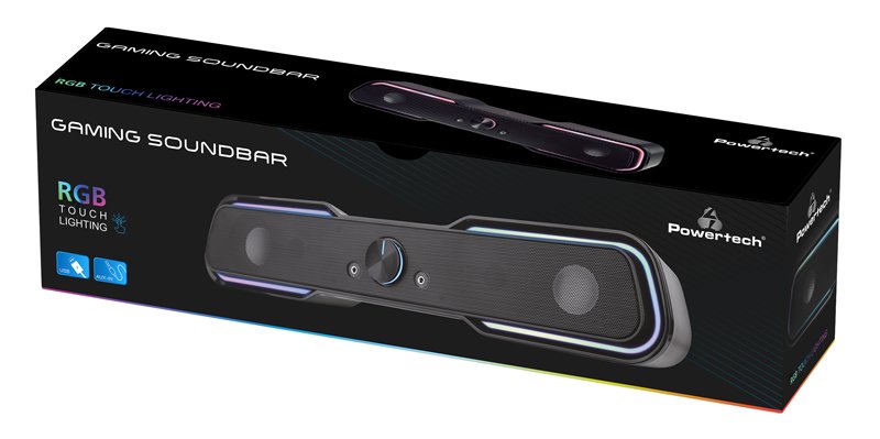 POWERTECH gaming soundbar PT-974, 10W RMS, Bluetooth, 3.5mm, RGB, μαύρο - Image 3