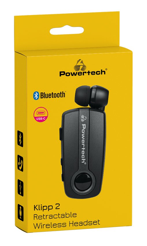 POWERTECH earphone Klipp 2 PT-998 multipoint, Bluetooth 5.1, USB-C, γκρι - Image 3