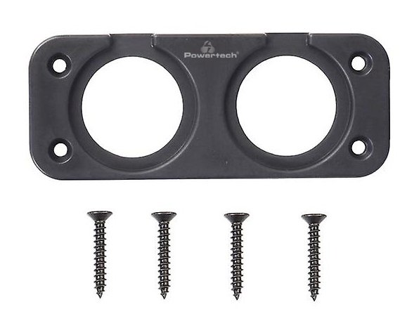 POWERTECH πάνελ πρίζας για σκάφη & οχήματα PTL-013, 2 θέσεις, 102x45mm