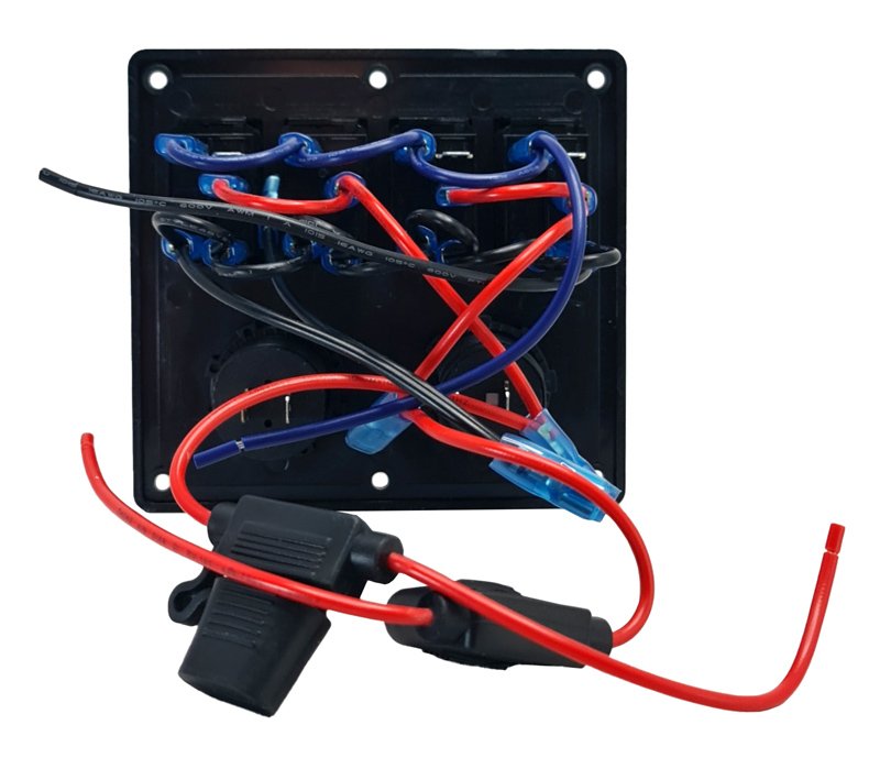 POWERTECH πάνελ σκαφών & οχημάτων PTL-017, πρίζα 12V/2x USB/4x διακόπτες - Image 3