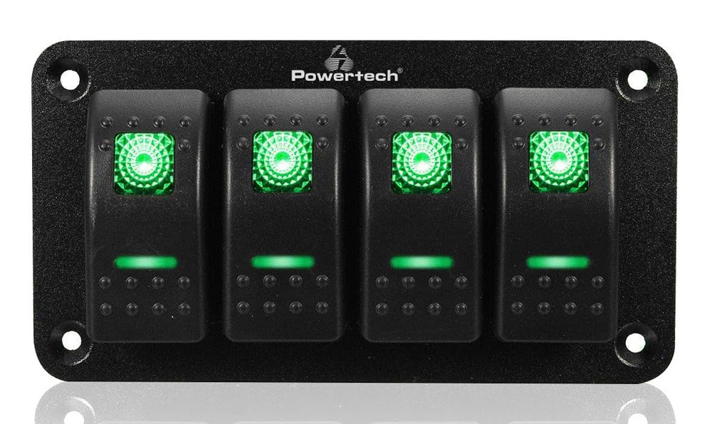 POWERTECH πάνελ σκαφών & οχημάτων PTL-019 με 4x διακόπτες, IP65