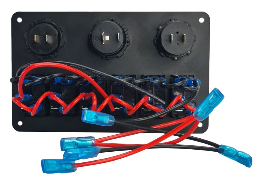 POWERTECH πάνελ σκαφών & οχημάτων PTL-020, πρίζα 12V/2x USB/6x διακόπτες - Image 3