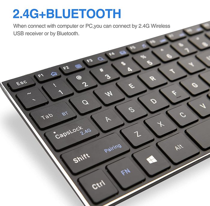 RIITEK ασύρματο πληκτρολόγιο RT721 με touchpad, Bluetooth & 2.4GHz - Image 2