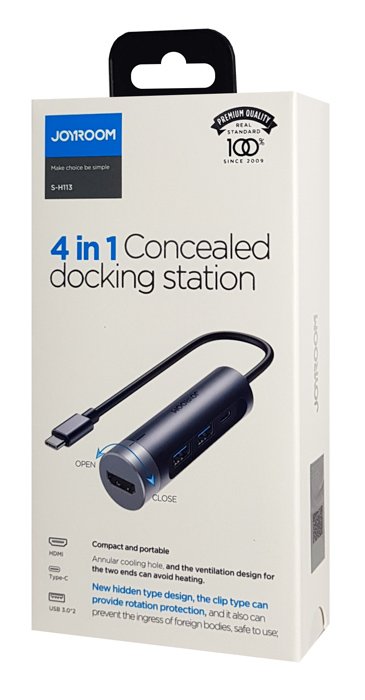 JOYROOM docking station S-H113-DG, 4 θυρών, USB-C, 100W PD, 4K, γκρι - Image 5