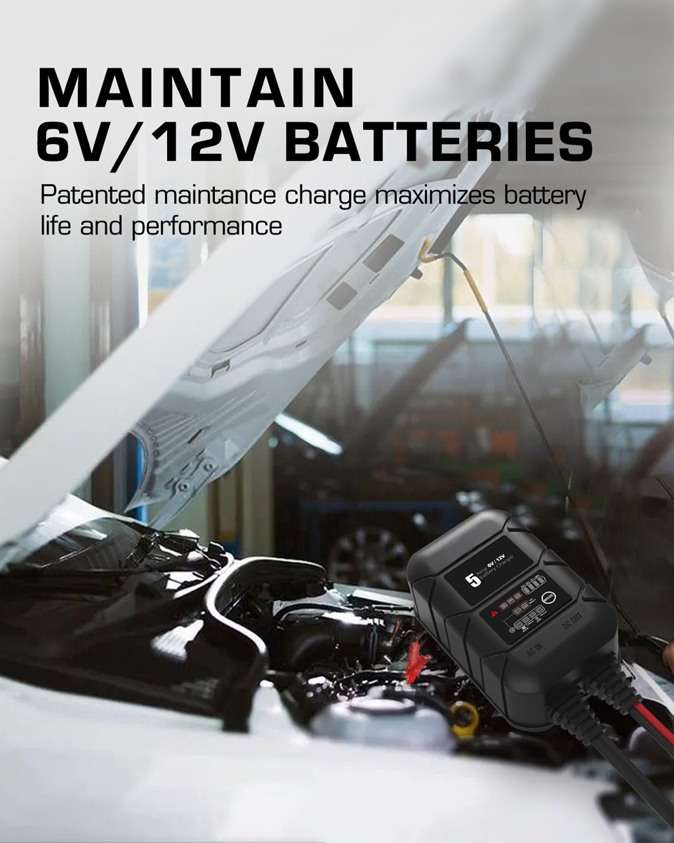 BYGD φορτιστής & συντηρητής μπαταρίας αυτοκινήτου S5000, 6V/2A 12V/5A - Image 3