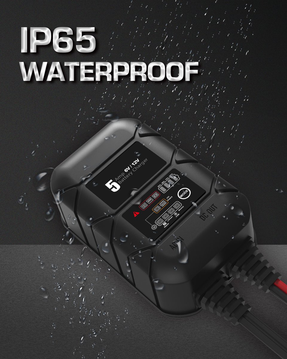 BYGD φορτιστής & συντηρητής μπαταρίας αυτοκινήτου S5000, 6V/2A 12V/5A - Image 4
