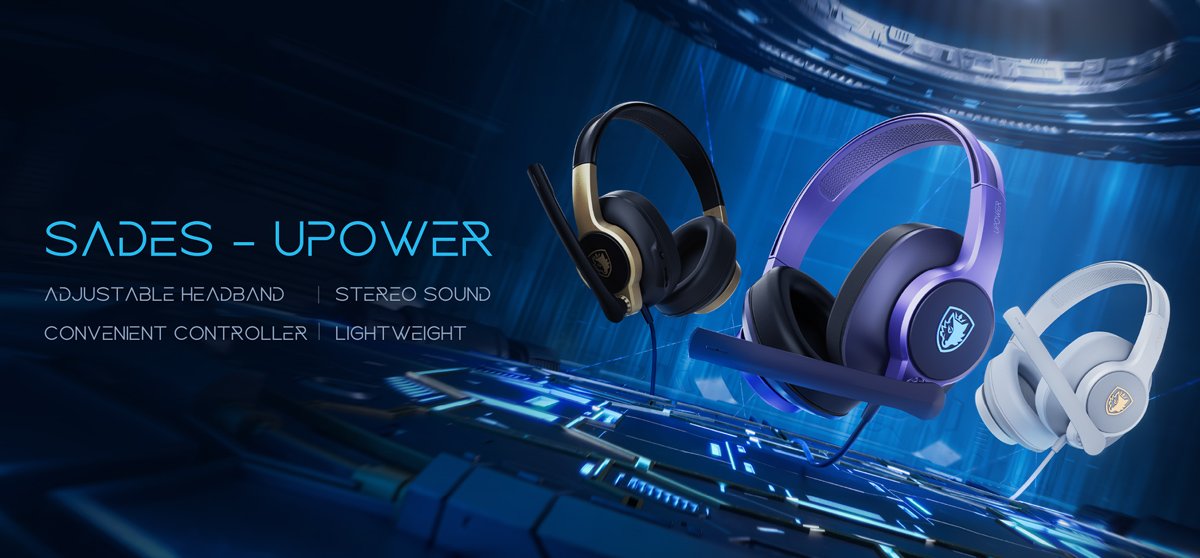 SADES gaming headset UPOWER, 3.5mm σύνδεση, 40mm, μωβ - Image 6