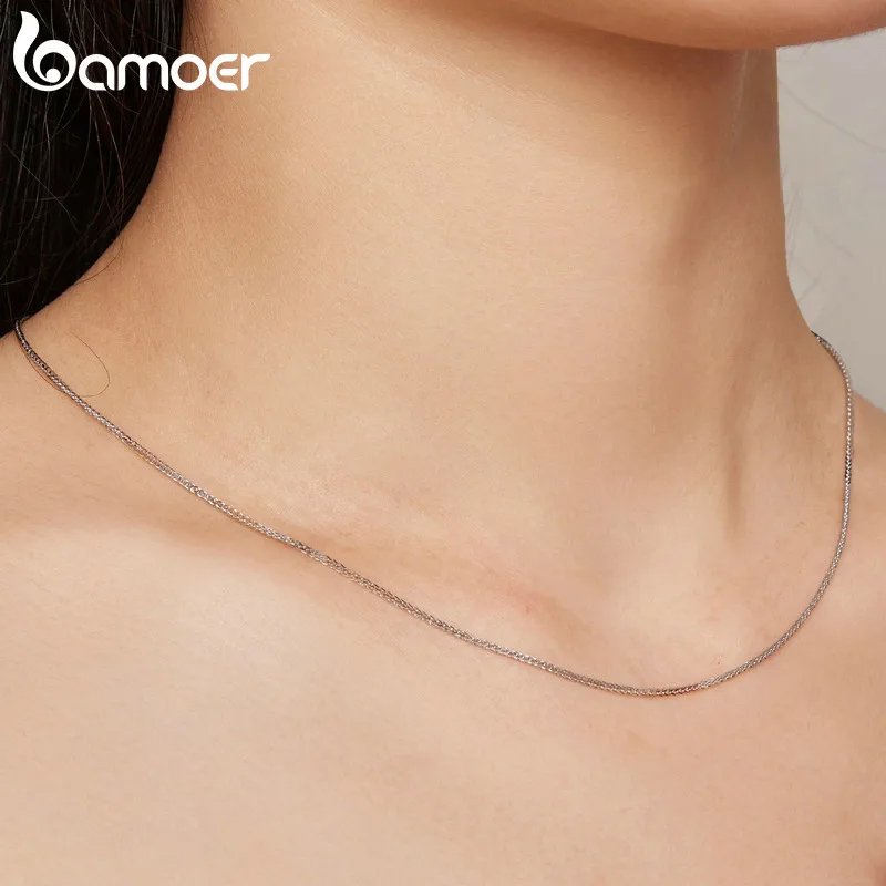 BAMOER αλυσίδα λαιμού Charm SCA019, 45cm, ασήμι 925, ασημί - Image 2