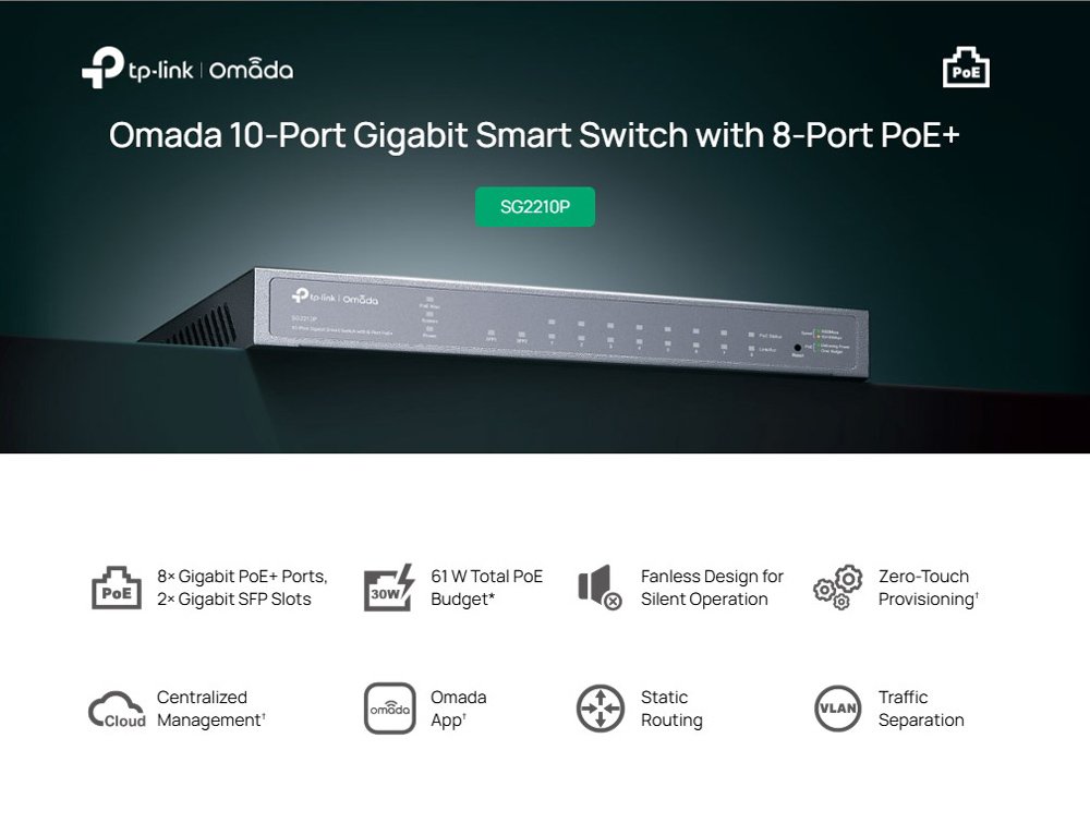TP-LINK smart PoE+ switch SG2210P, 10-Port Gigabit, V 5.20 - Image 5