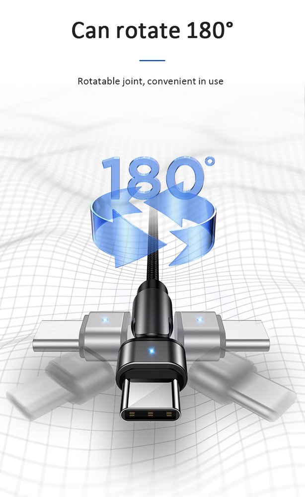 USAMS καλώδιο USB-C σε USB SJ477, περιστρεφόμενο βύσμα, 2A, 1m, πράσινο - Image 2