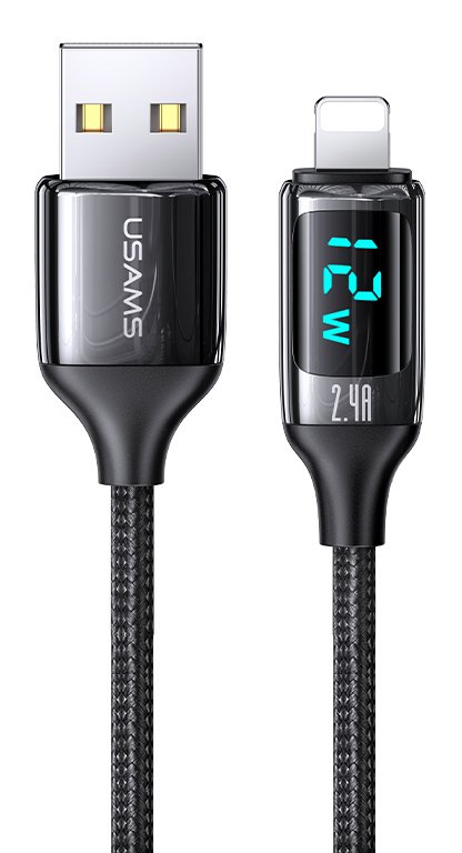 USAMS καλώδιο Lightning σε USB US-SJ543, 2.4A, 1.2m, μαύρο