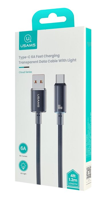 USAMS καλώδιο USB-C σε USB US-SJ658, 66W, 480Mbps, 1.2m, μαύρο - Image 4
