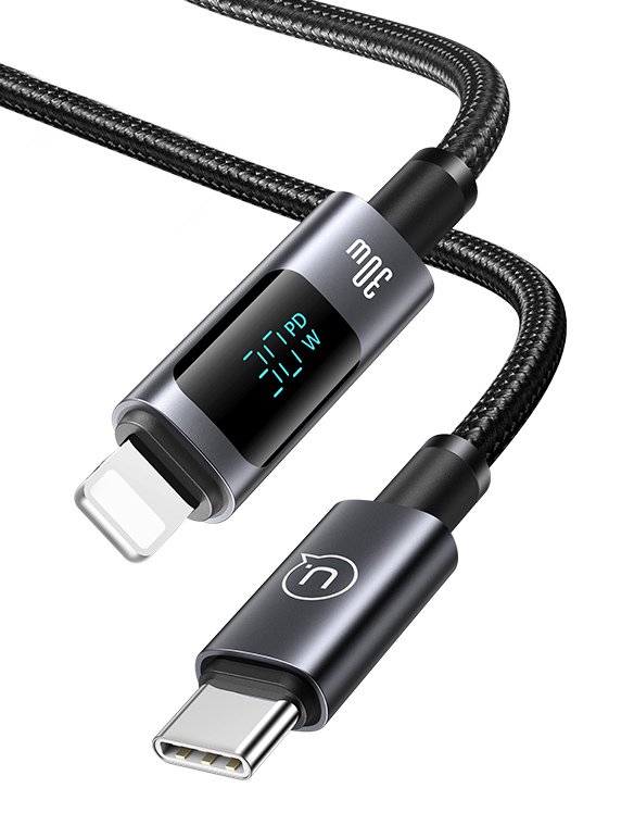 USAMS καλώδιο Lightning σε USB-C US-SJ672, 30W, 480Mbps, 1.2m, μαύρο