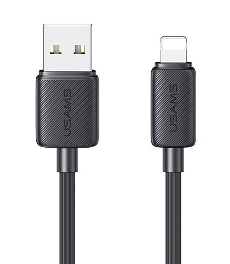 USAMS καλώδιο Lightning σε USB US-SJ689, 2.4A, 480Mbps, 1m, μαύρο