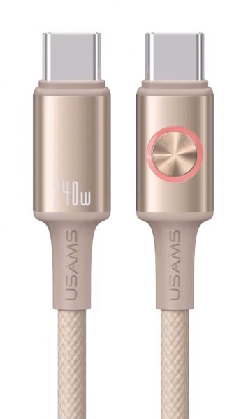 USAMS καλώδιο USB-C SJ751, 240W, 480Mbps, 1.2m, μπεζ