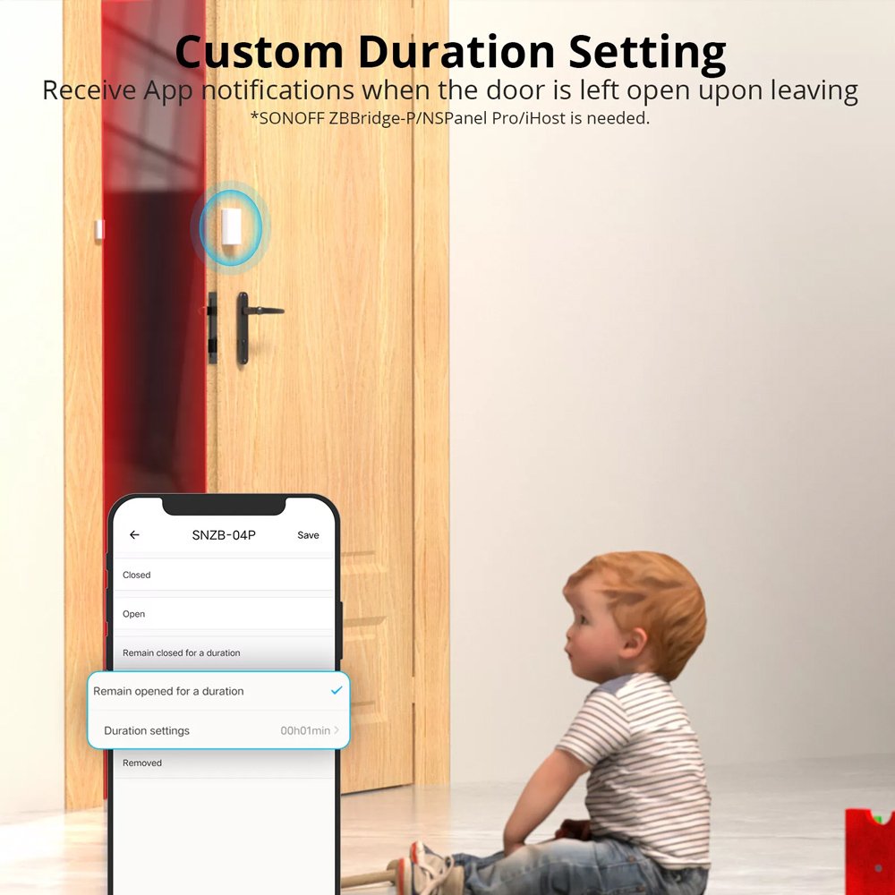 SONOFF smart μαγνητική παγίδα SNZB-04P, ZigBee, μπαταρίας, λευκή - Image 6