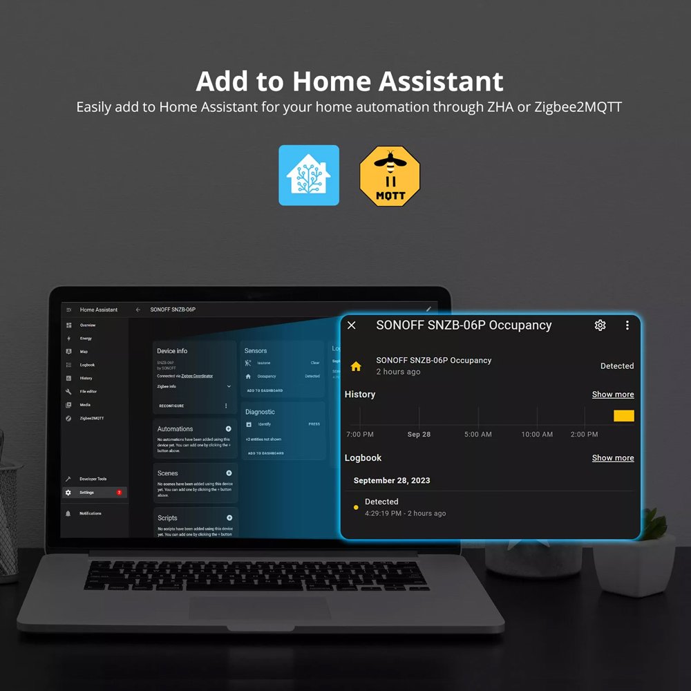 SONOFF smart ανιχνευτής κίνησης SNZB-06P με αισθητήρα φωτός, ZigBee, λευκός - Image 3