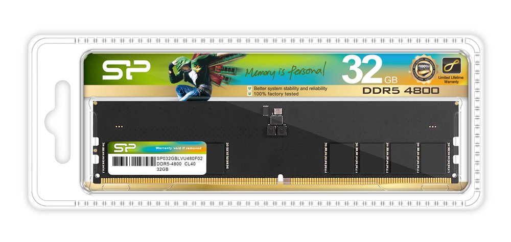 SILICON POWER μνήμη DDR5 UDIMM SP032GBLVU480F02, 32GB, 4800MHz, CL40 - Image 2