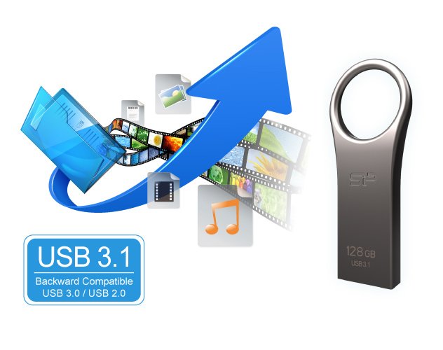 SILICON POWER USB Flash Drive Jewel 80, 32GB, USB 3.2, ασημί - Image 2