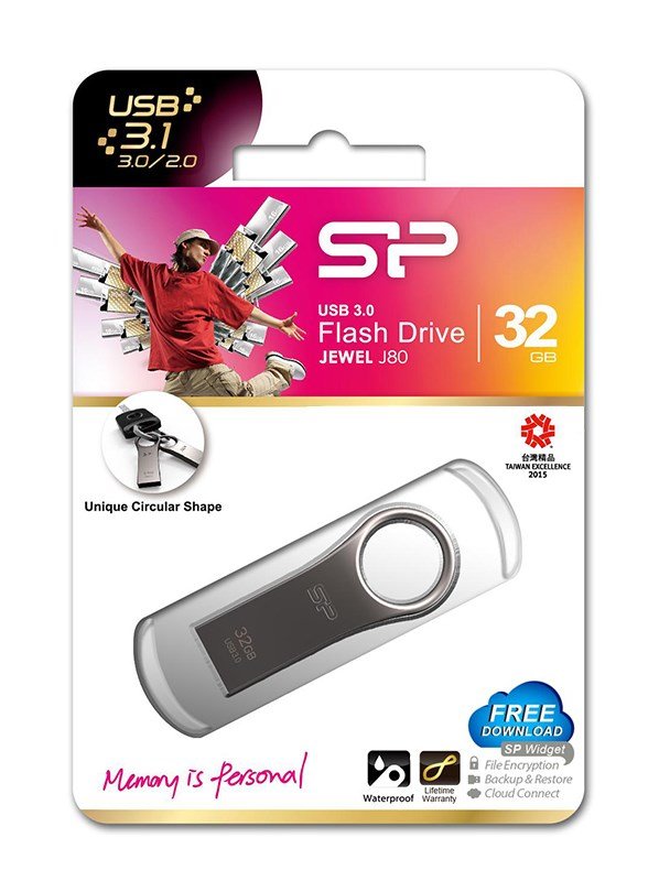 SILICON POWER USB Flash Drive Jewel 80, 32GB, USB 3.2, ασημί - Image 4