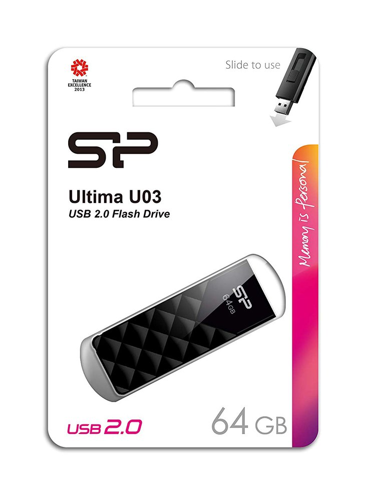 SILICON POWER USB Flash Ultima U03, 64GB, USB 2.0, μαύρο - Image 3