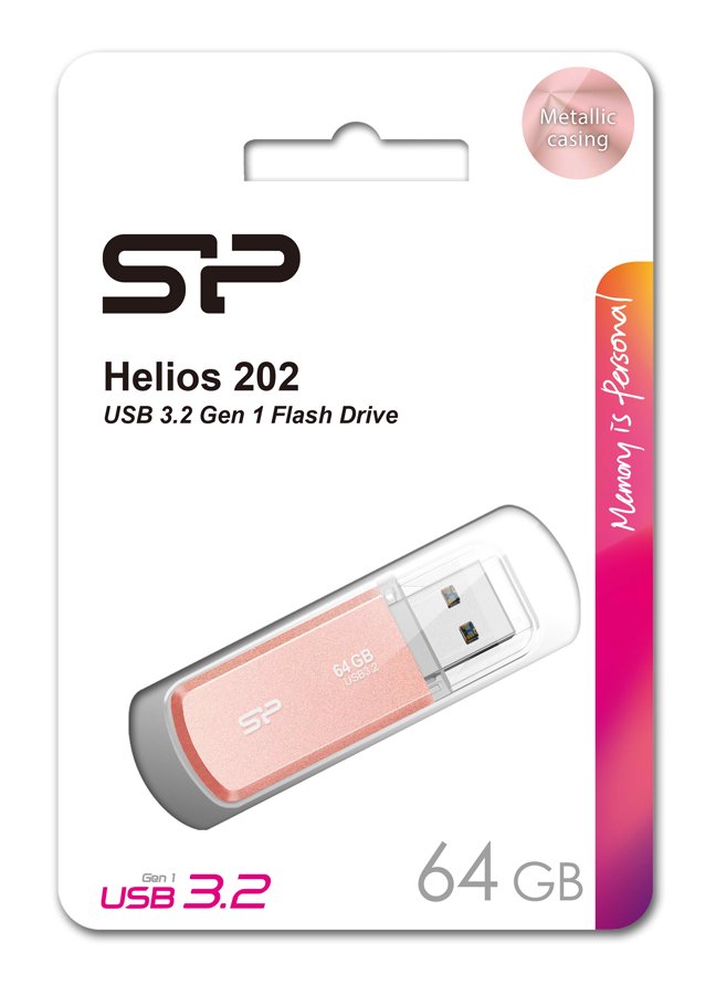 SILICON POWER USB Flash Drive Helios 202, 64GB, USB 3.2, ροζ χρυσό - Image 3