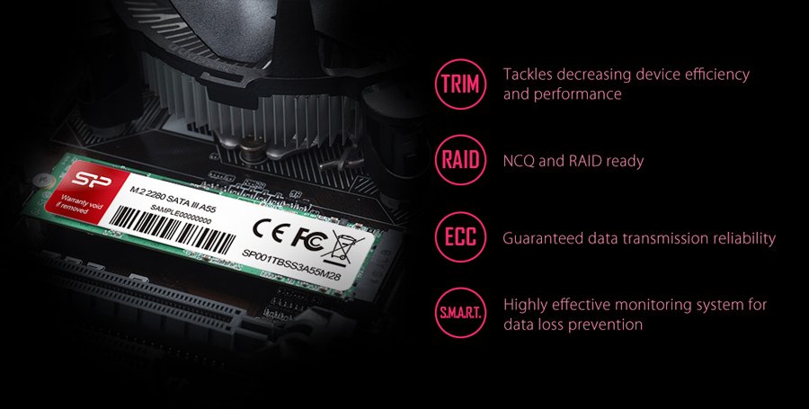 SILICON POWER SSD A55, 256GB, M.2 2280, SATA III, 560-530MB/s - Image 3