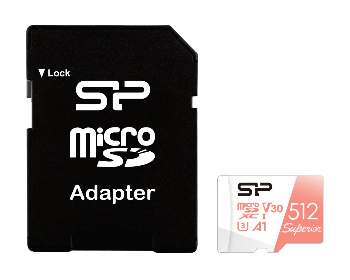 SILICON POWER κάρτα μνήμης microSDXC Superior, 512GB, C10 UHS-I U3 A1 V30