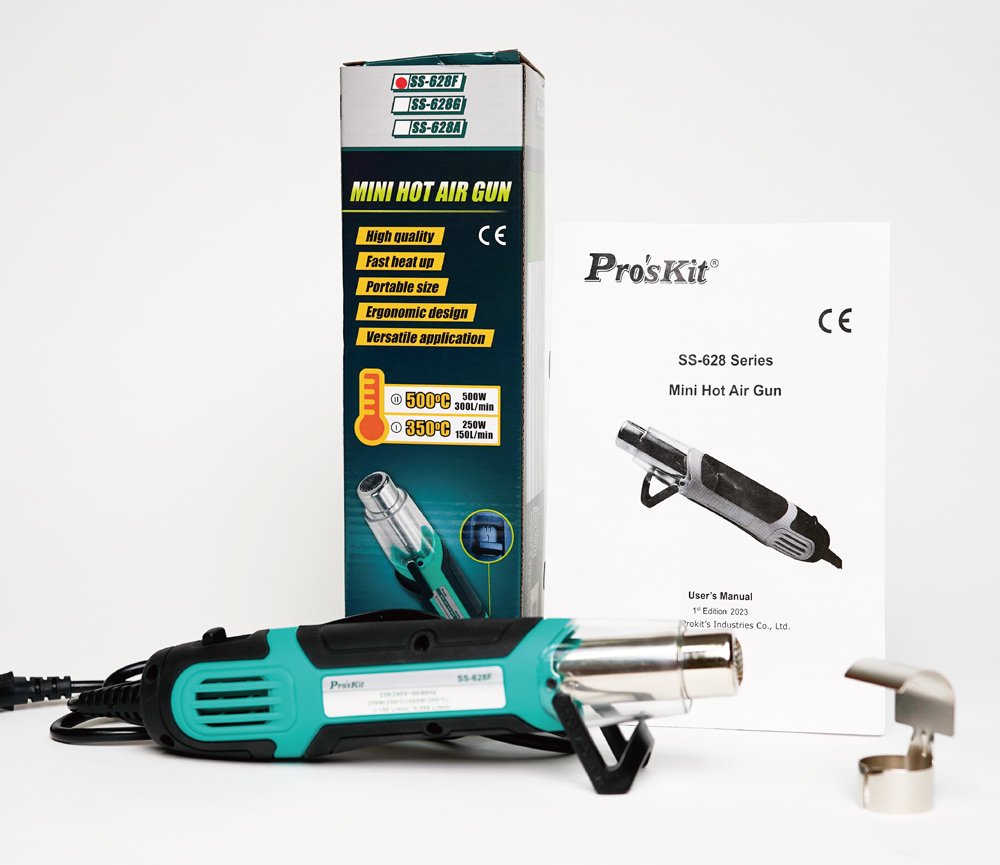 PROSKIT μίνι πιστόλι θερμού αέρα SS-628F, 250/500W, 350/500 °C - Image 8