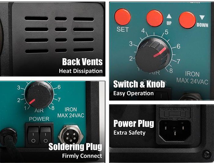 PROSKIT σταθμός συγκόλλησης SS-979B, κολλητήρι/air gun, 760W, 200-480 °C - Image 9