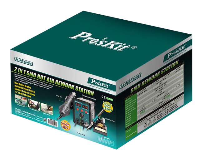 PROSKIT σταθμός συγκόλλησης SS-979B, κολλητήρι/air gun, 760W, 200-480 °C - Image 10