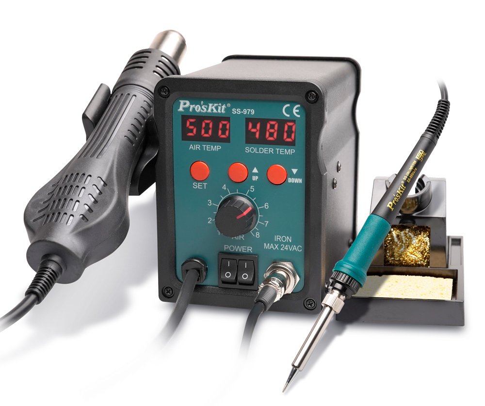 PROSKIT σταθμός συγκόλλησης SS-979B, κολλητήρι/air gun, 760W, 200-480 °C