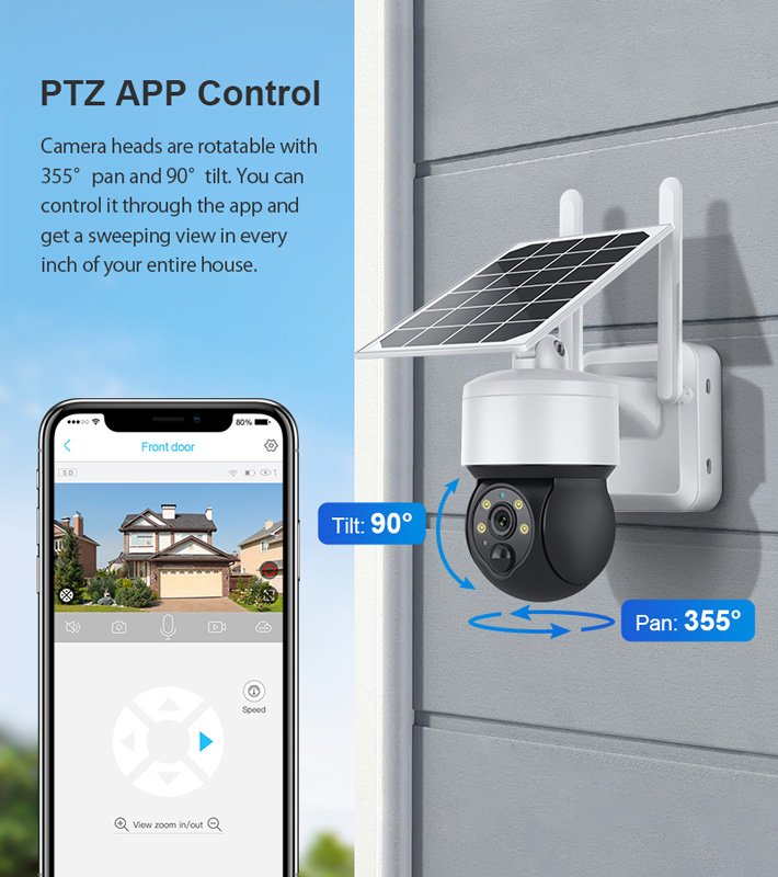 SECTEC smart ηλιακή κάμερα ST-S517C-3M, 3MP, PIR, PTZ, cloud/micro SD - Image 6