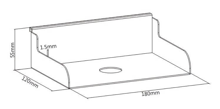 BRATECK ράφι SW03-10 για χρήση με το πάνελ SW series, 180x120x55mm - Image 5