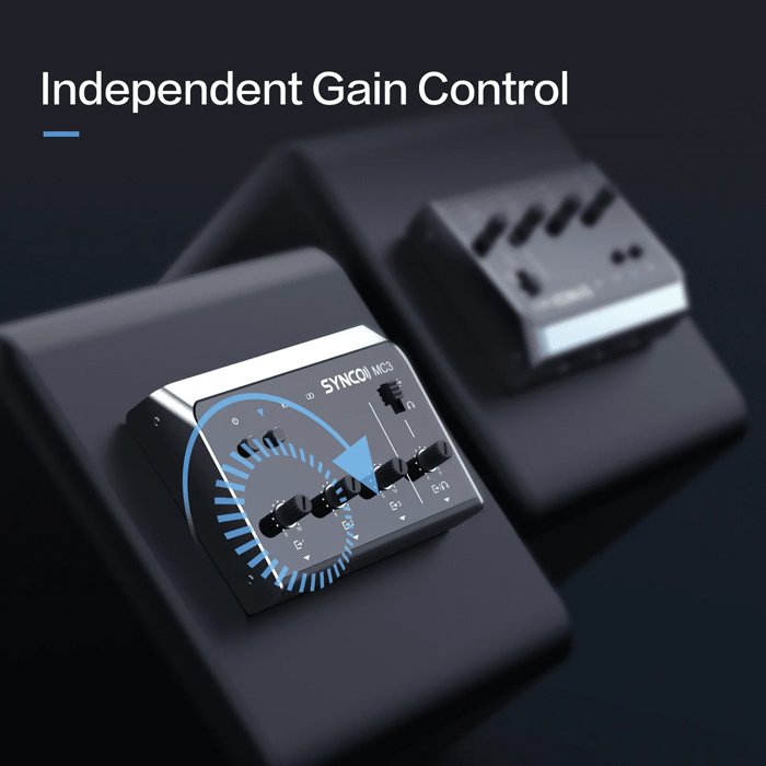 SYNCO μίκτης ήχου MC3-LITE, 4 καναλιών, Bluetooth, 500mAh, γκρι - Image 3