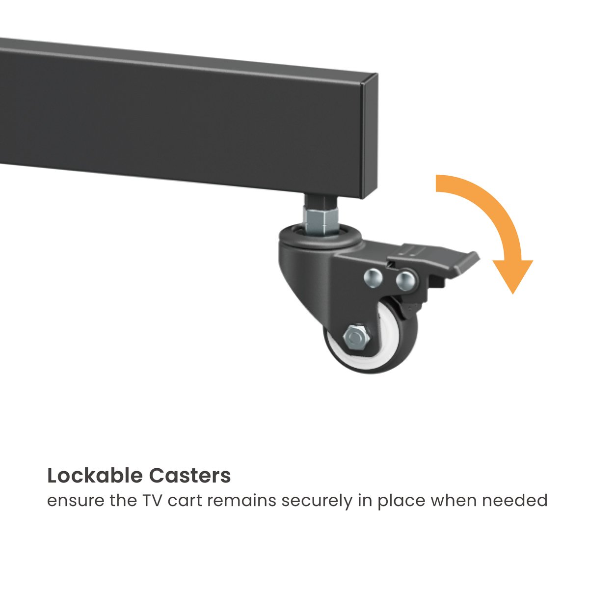 BRATECK βάση τηλεόρασης δαπέδου T1042T, 37-70", έως 45kg, με ράφια & ροδάκια - Image 4