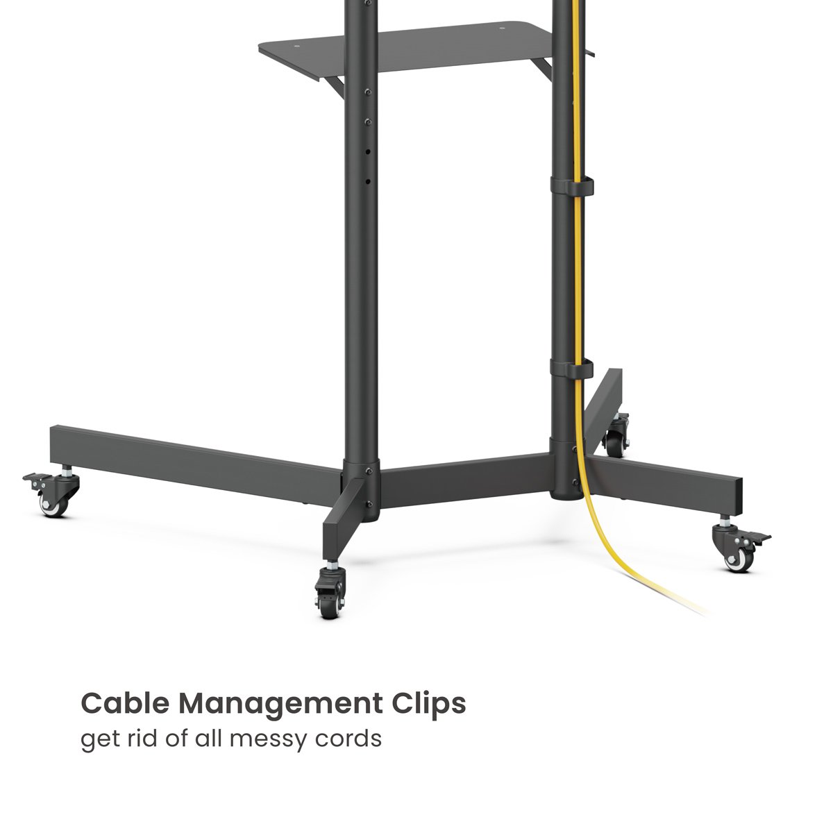 BRATECK βάση τηλεόρασης δαπέδου T1042T, 37-70", έως 45kg, με ράφια & ροδάκια - Image 5