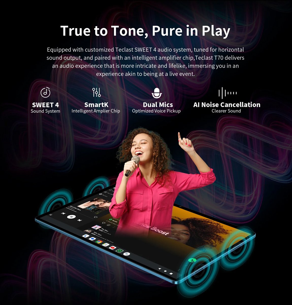 TECLAST tablet T70, 14", 8/256GB, 4G, Android 14, 10000mAh, μπλε - Image 6