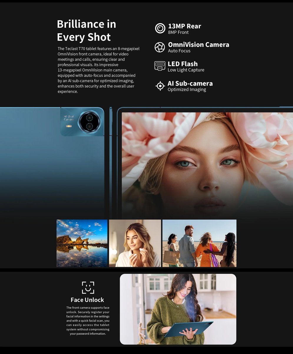 TECLAST tablet T70, 14", 8/256GB, 4G, Android 14, 10000mAh, μπλε - Image 7