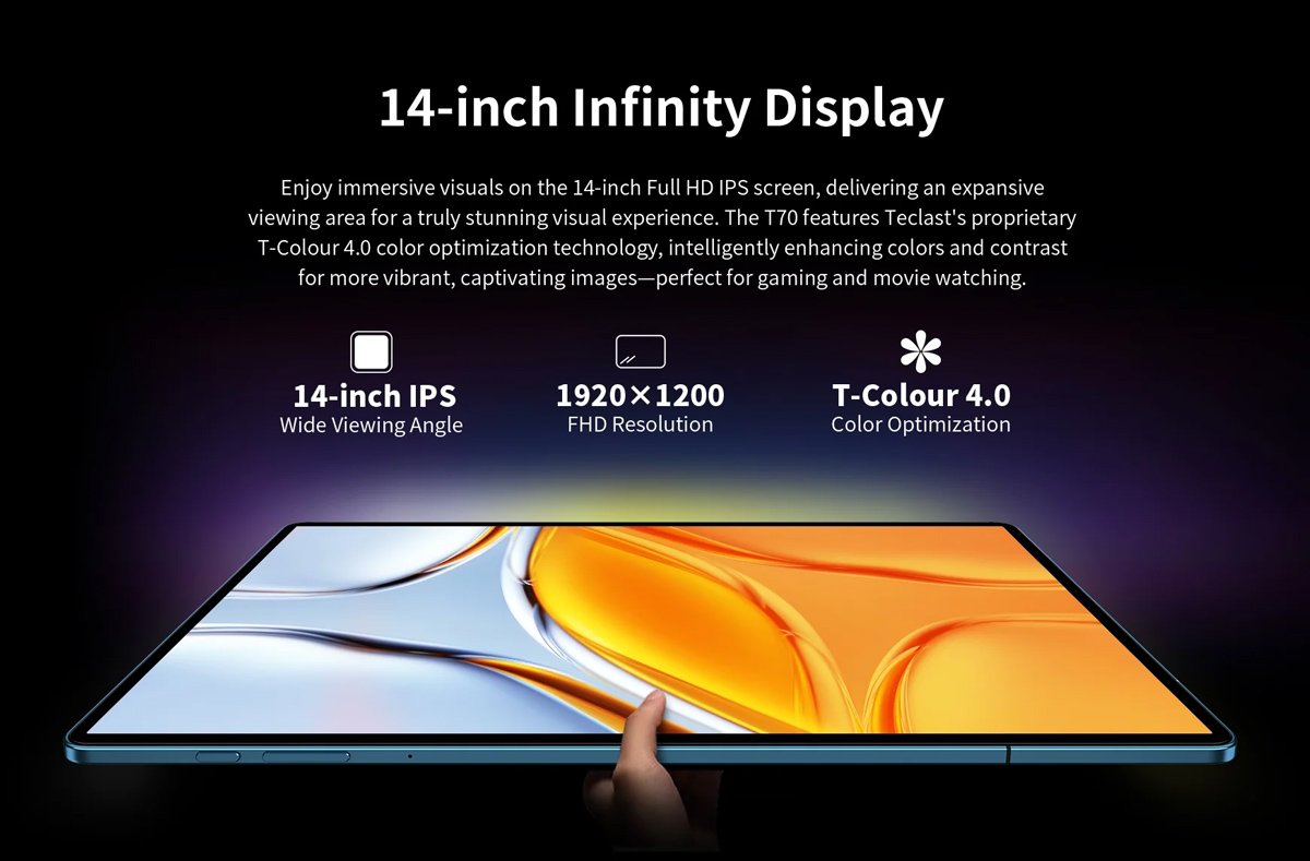 TECLAST tablet T70, 14", 8/256GB, 4G, Android 14, 10000mAh, μπλε - Image 11