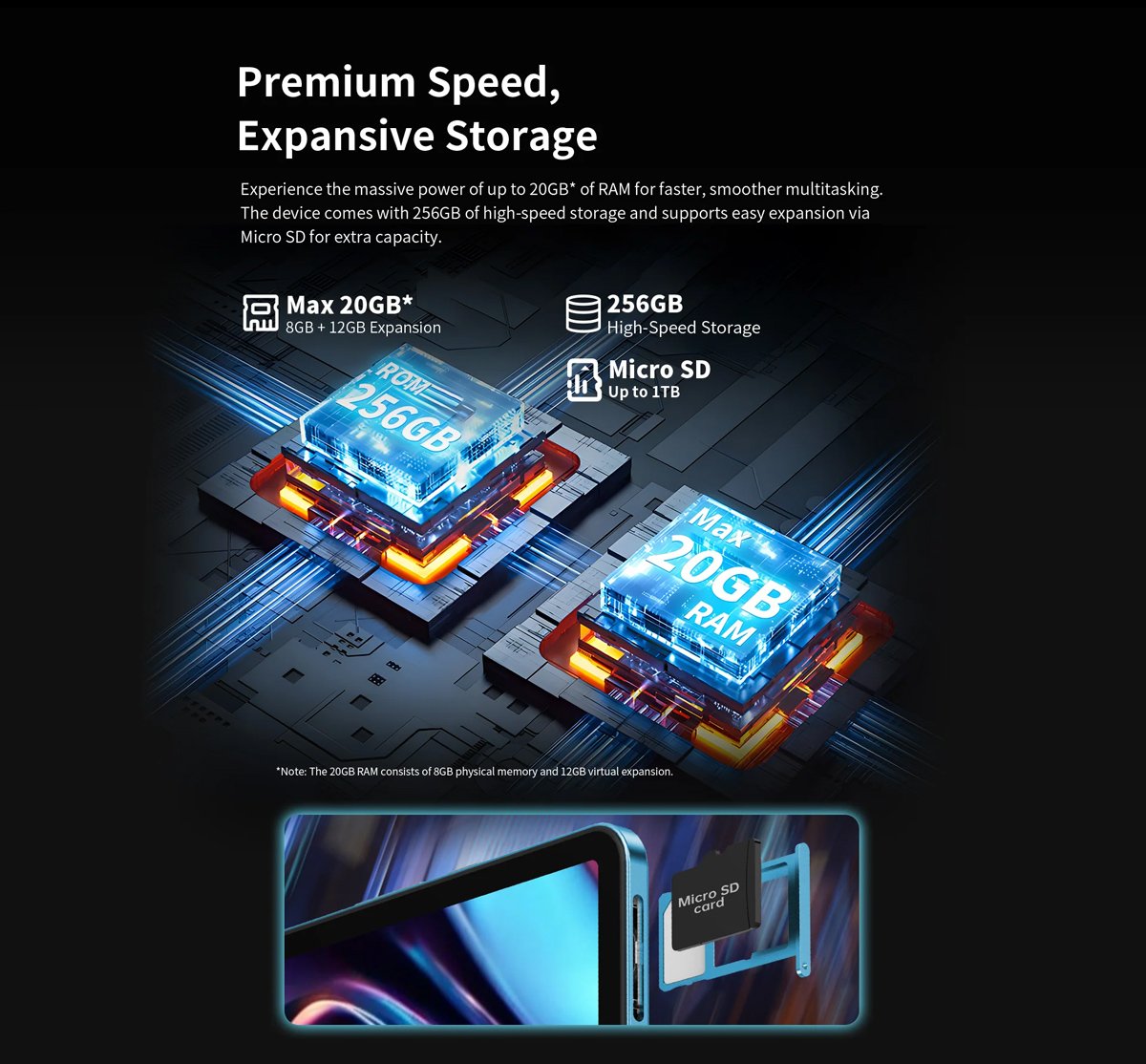 TECLAST tablet T70, 14", 8/256GB, 4G, Android 14, 10000mAh, μπλε - Image 15