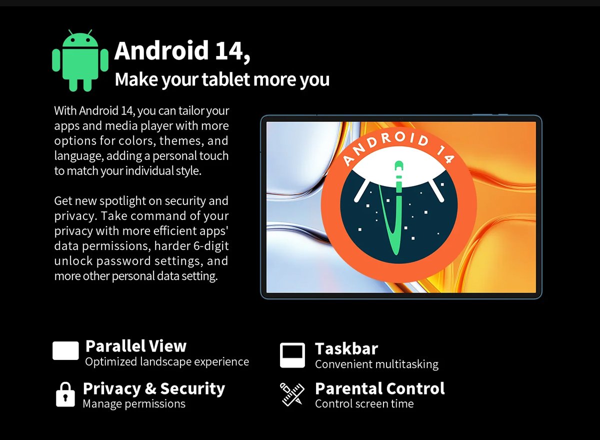 TECLAST tablet T70, 14", 8/256GB, 4G, Android 14, 10000mAh, μπλε - Image 16