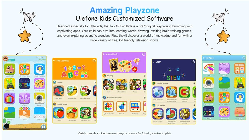 ULEFONE tablet Tab A9 Pro Kids, 8.68", 4/128GB, 4G, Android 15, 5040mAh, μπλε - Image 13