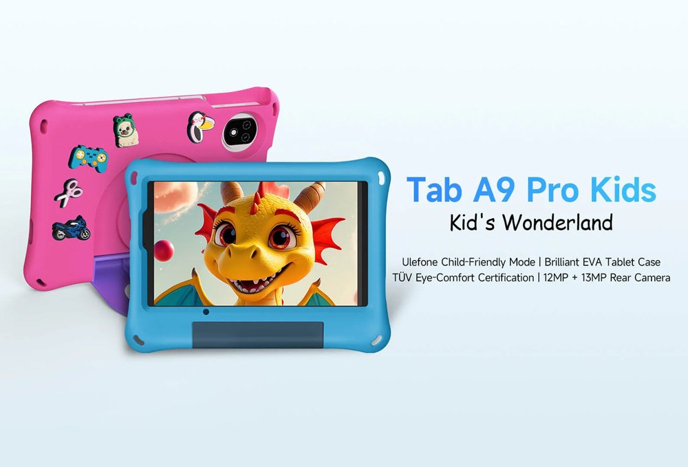 ULEFONE tablet Tab A9 Pro Kids, 8.68", 4/128GB, 4G, Android 15, 5040mAh, ροζ - Image 2