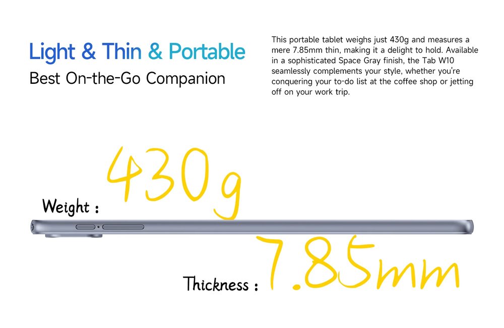 ULEFONE tablet Tab W10, 10.1" HD+, 4/128GB, 6600mAh, Android 14, γκρι - Image 11