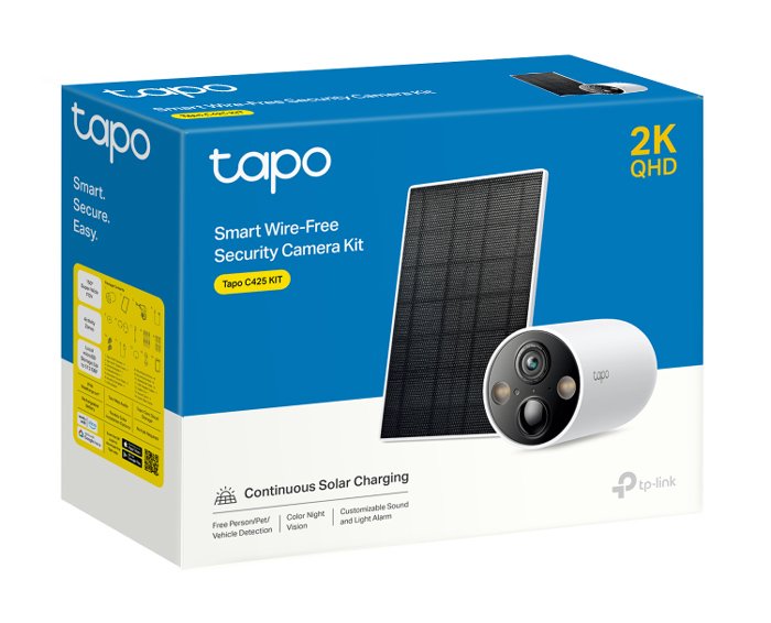TP-LINK smart ηλιακή κάμερα Tapo C425 KIT, 2K, Wi-Fi, IP66, V.1.20 - Image 3