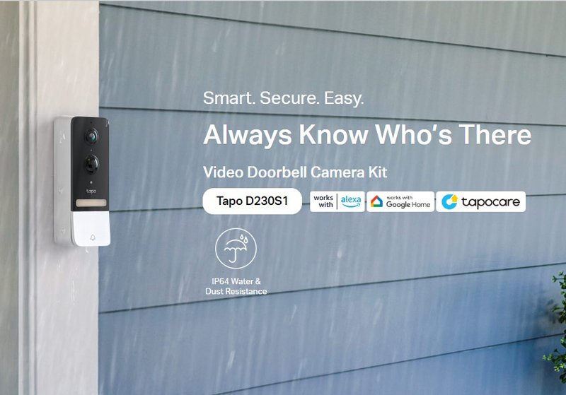 TP-LINK smart κουδούνι με κάμερα Tapo D230S1, Wi-Fi 2K, 6700mAh, Ver 1.0 - Image 2