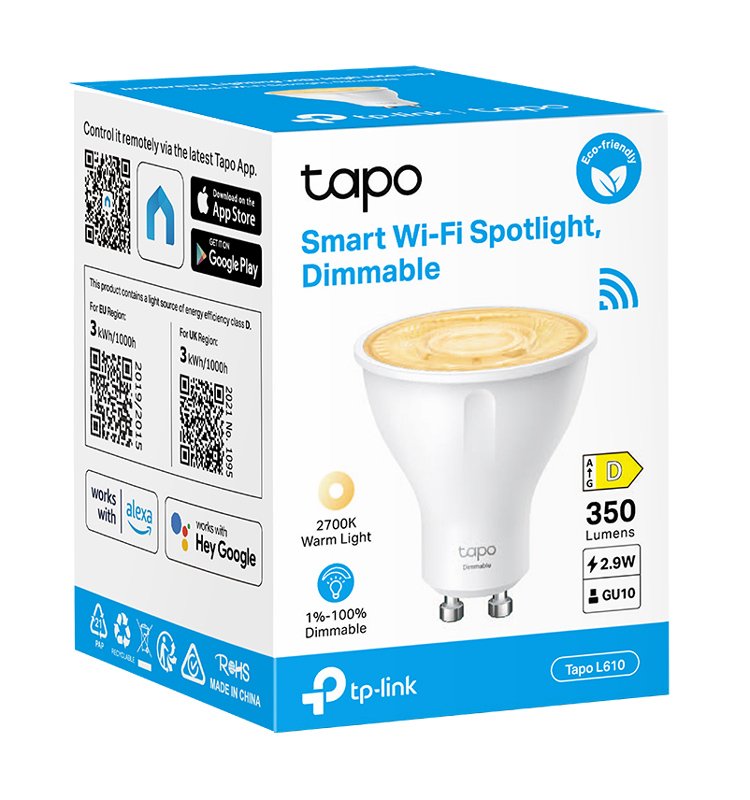 TP-LINK LED smart λάμπα spot Tapo L610, WiFi, 2.9W, 2700K, GU10, Ver 1.0 - Image 7